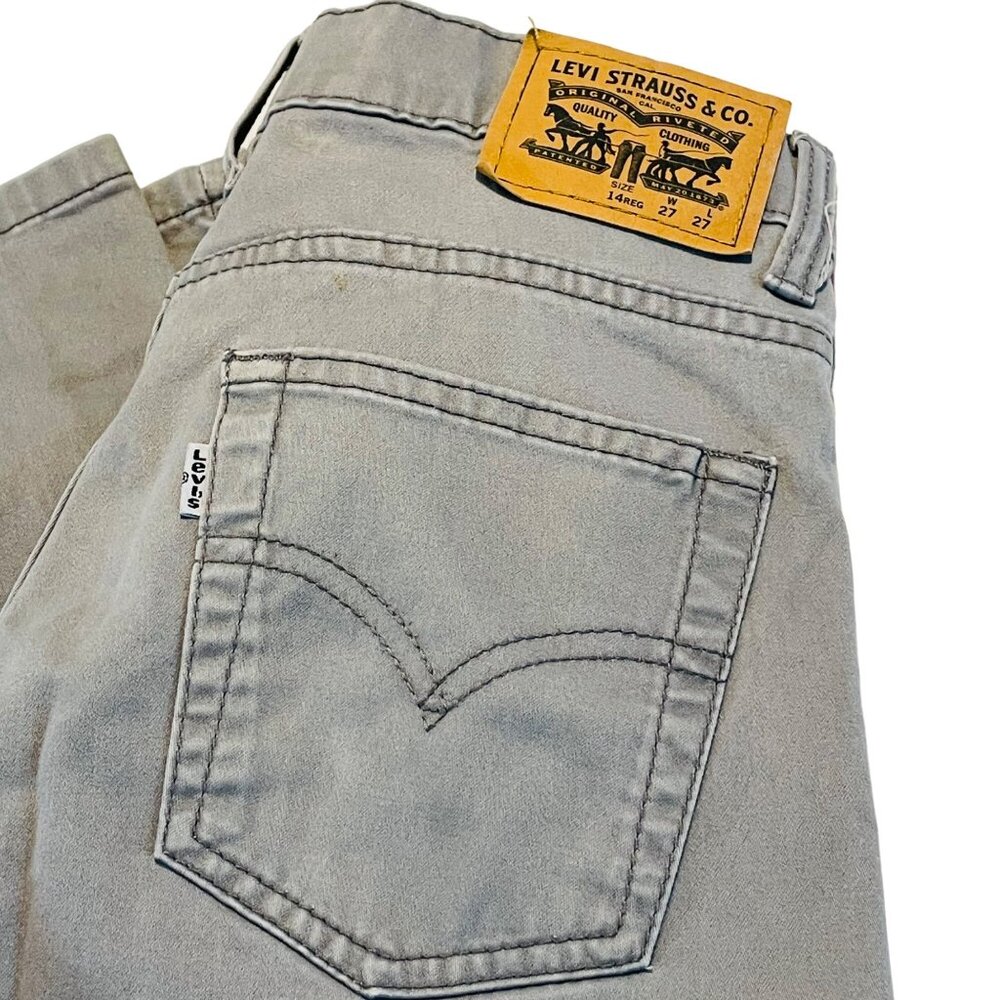 Levi's Boys Slim Fit Gray Jeans 14 Reg W27 L27 Comfort Stretch - Picture 5 of 12